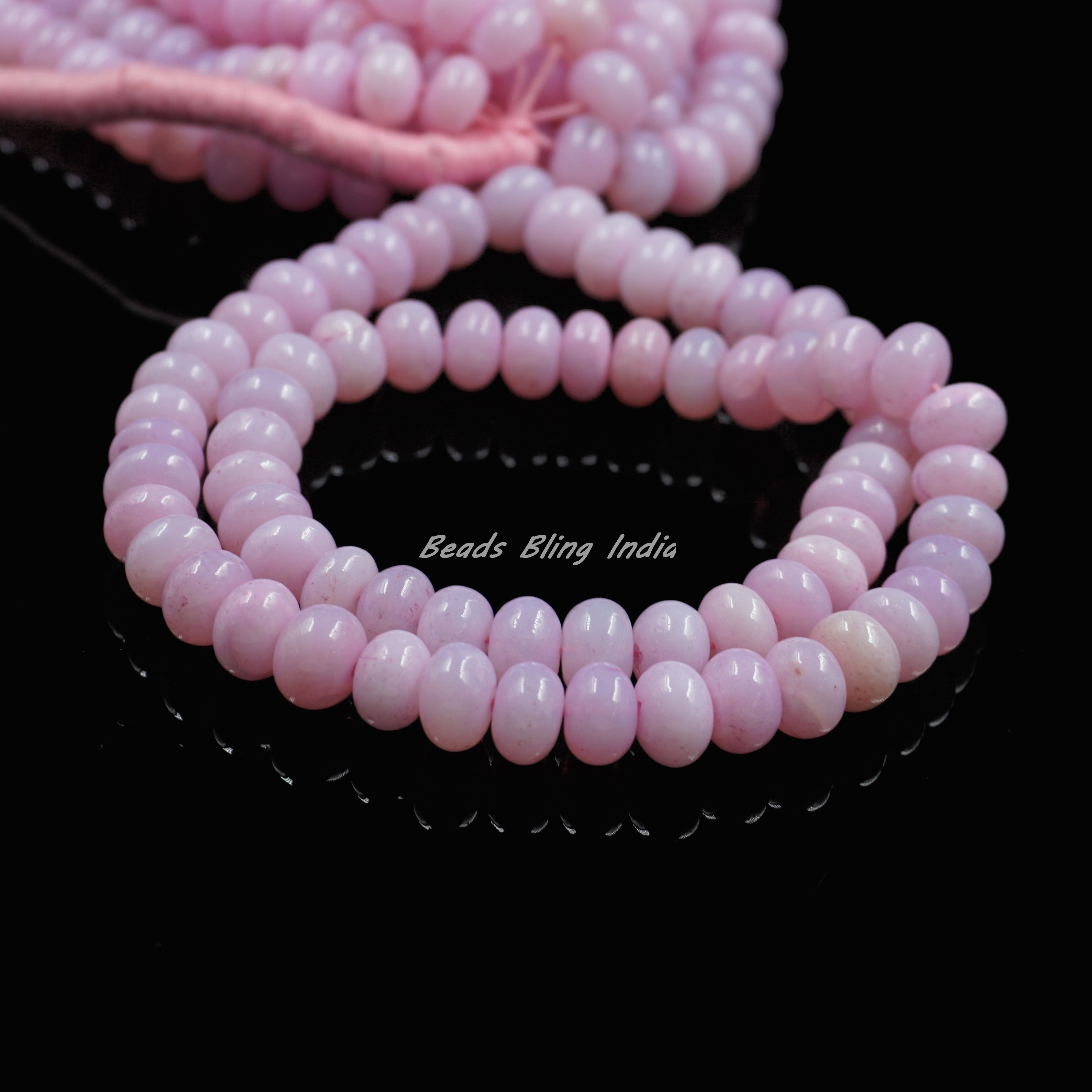 Dainty Lilac Opal Smooth Rondelle Shape Gemstone Beads, 7-10 mm Lavender Opal Healing Loose Gemstone Beads for Fashion Jewelry