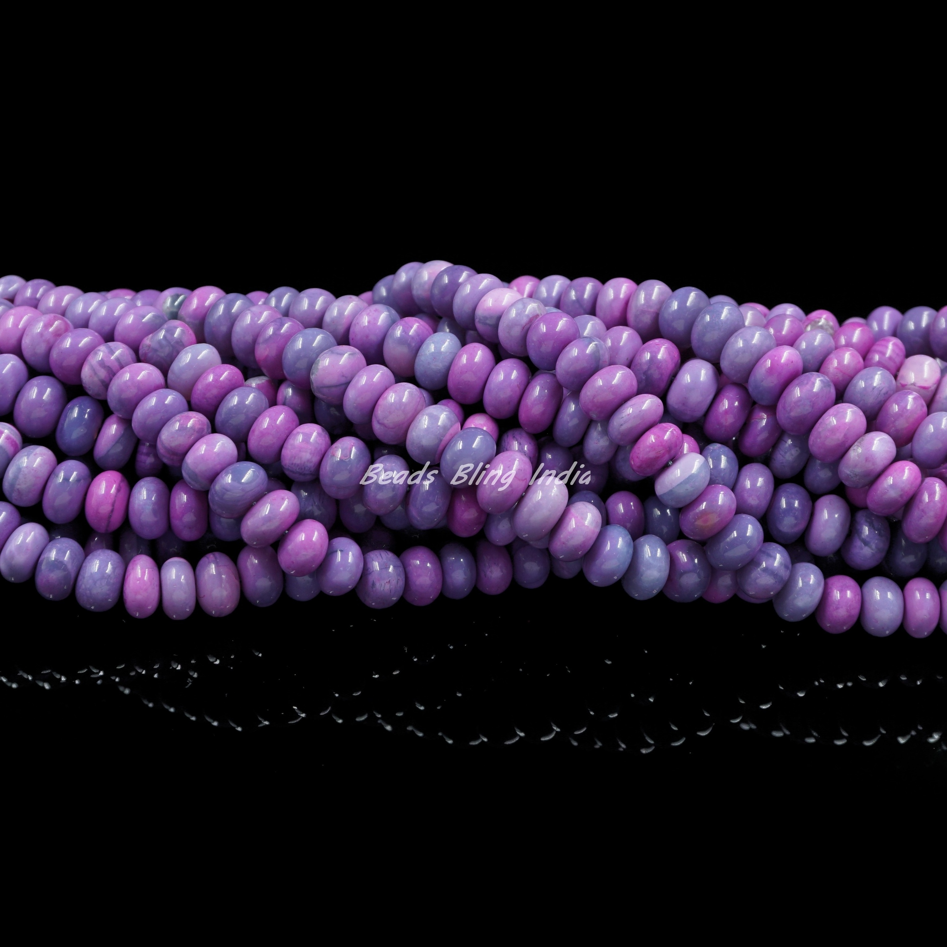 Beautiful Lavender Pink Opal Smooth Rondelle Shape Beads 16