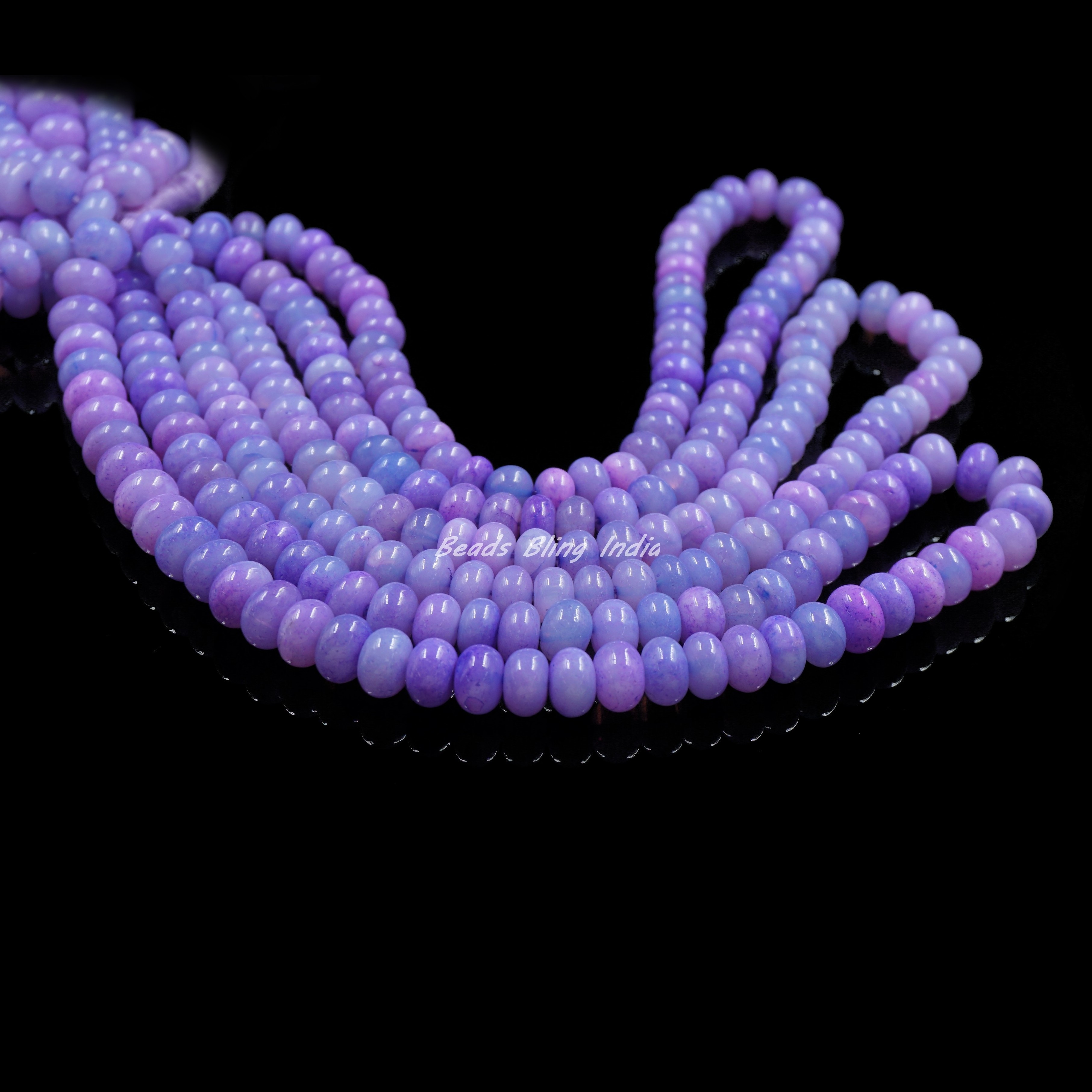 Best Selling Lavender Opal Plain Rondelle Shape Beads Lavender Opal Gemstone Beads Pastel Color Opal Beads Strand for Jewelry