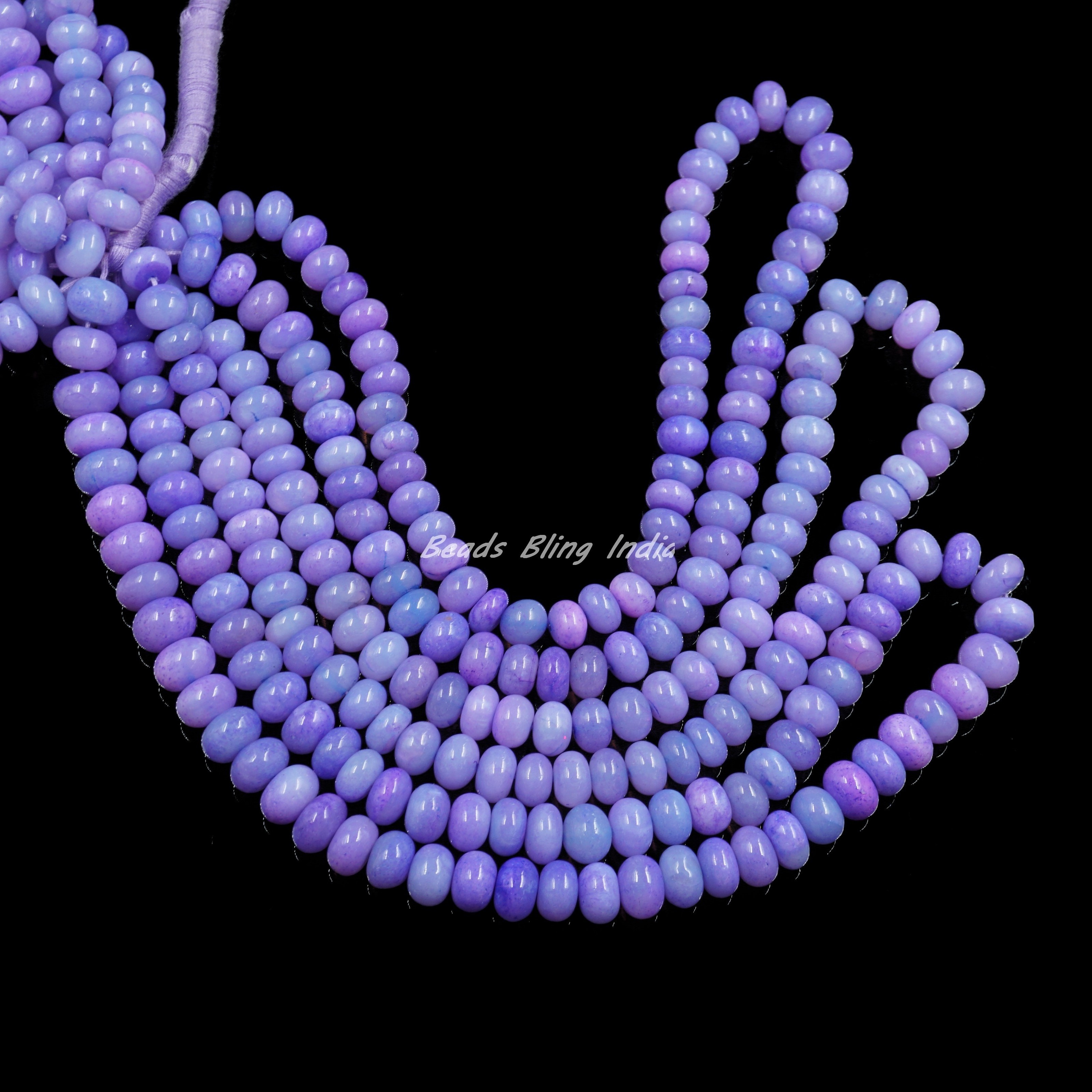 Best Selling Lavender Opal Plain Rondelle Shape Beads Lavender Opal Gemstone Beads Pastel Color Opal Beads Strand for Jewelry