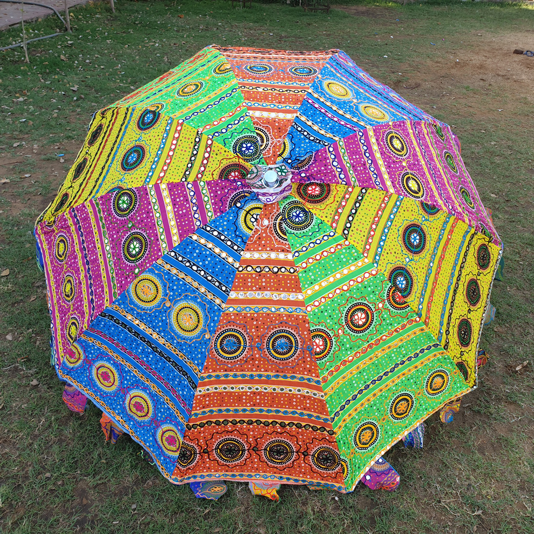 Vintage Luxury Casual Indian Handmade Embroidered Garden Umbrella