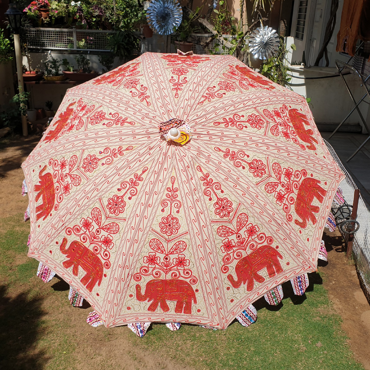 Buy Exotic Indian Vintage Sun Umbrellas Outdoor Garden Terrace Sunshade Beach Umbrella