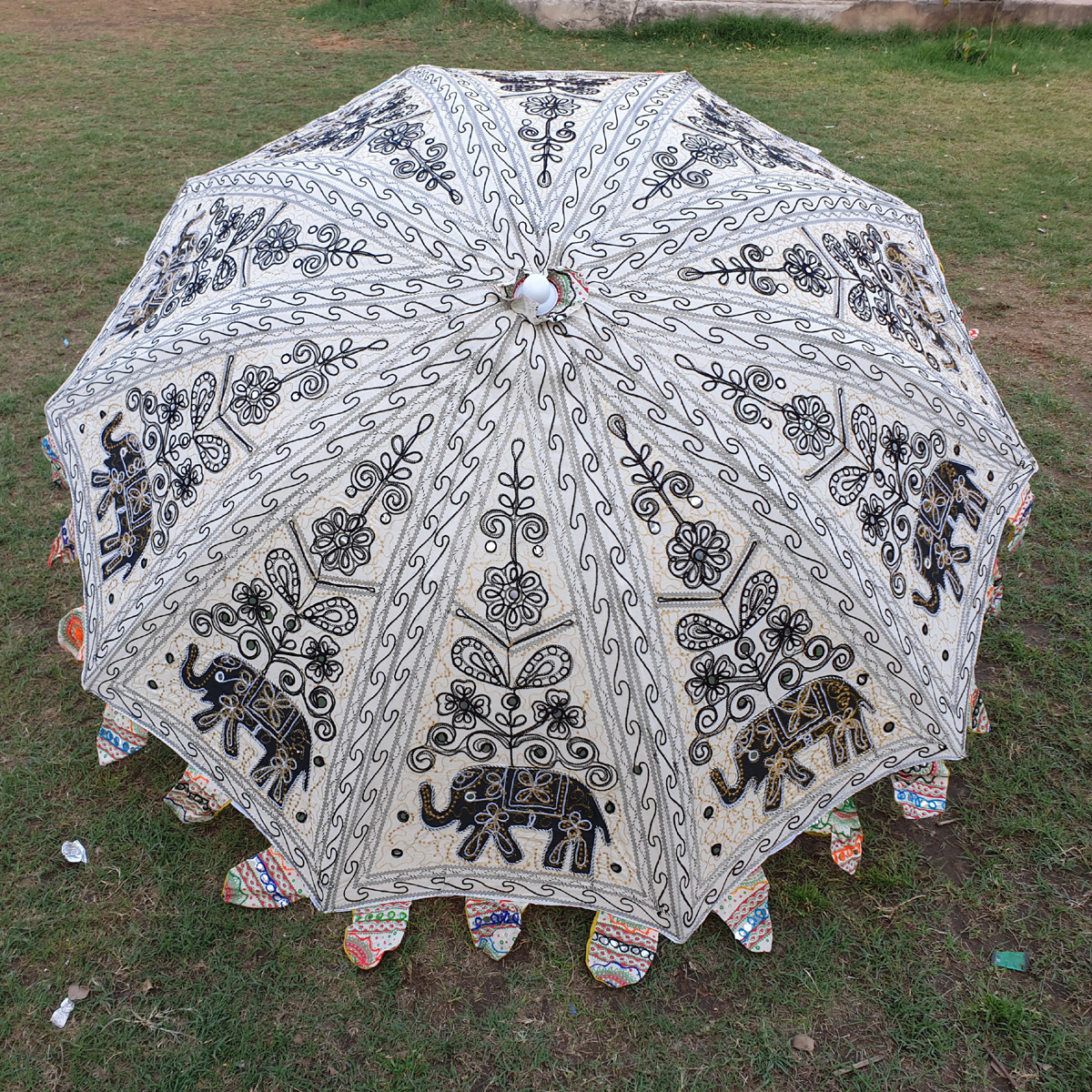 Buy Exotic Indian Vintage Sun Umbrellas Outdoor Garden Terrace Sunshade Beach Umbrella