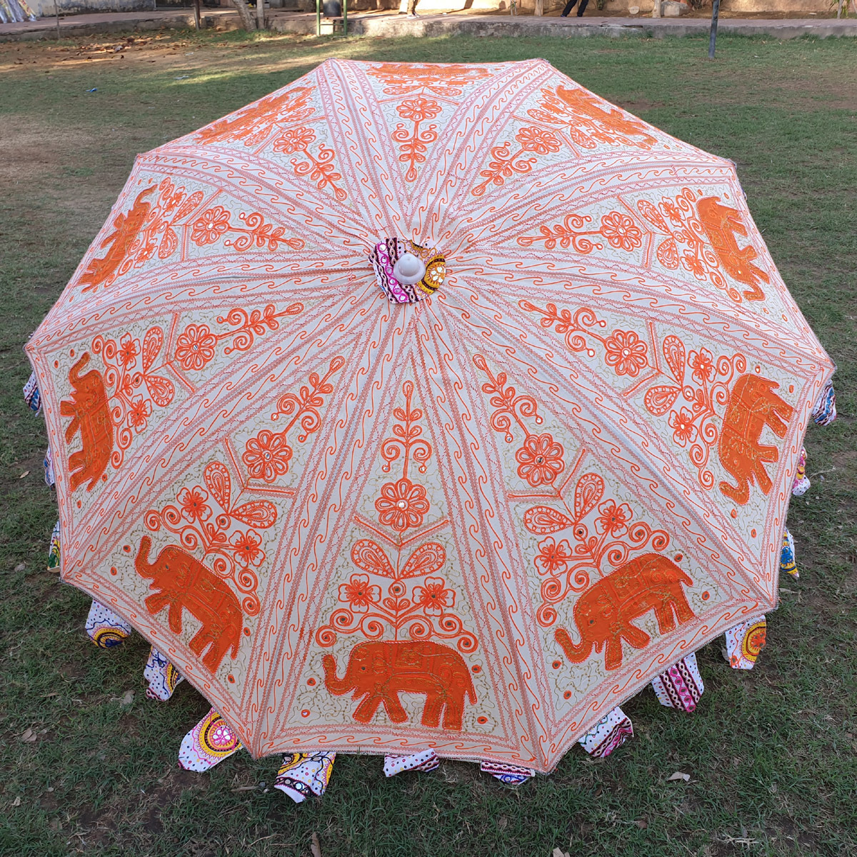 Buy Exotic Indian Vintage Sun Umbrellas Outdoor Garden Terrace Sunshade Beach Umbrella