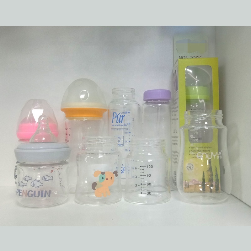 Factory newborn baby glass feeding bottle baby milk bottle