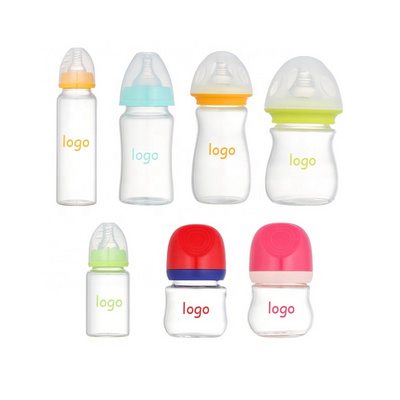 Factory newborn baby glass feeding bottle baby milk bottle