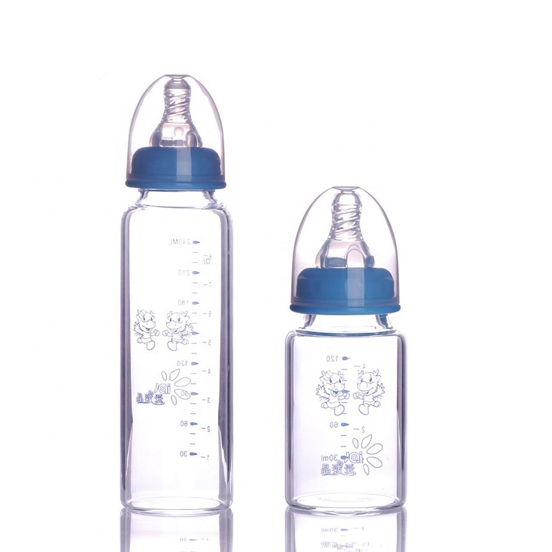 Factory newborn baby glass feeding bottle baby milk bottle