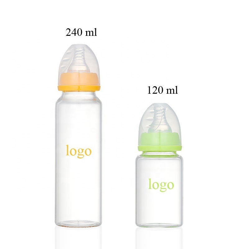 Factory newborn baby glass feeding bottle baby milk bottle