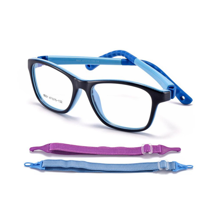 Silicone Tr90 Optical Frame Blue Pink Red Kids Hot Sale Glasses Child Fashion Glasses with Two Rope