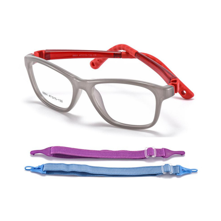 Silicone Tr90 Optical Frame Blue Pink Red Kids Hot Sale Glasses Child Fashion Glasses with Two Rope