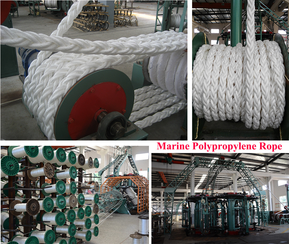 China hot sale large strength 12-strand braided used ships mooring ropes for marine