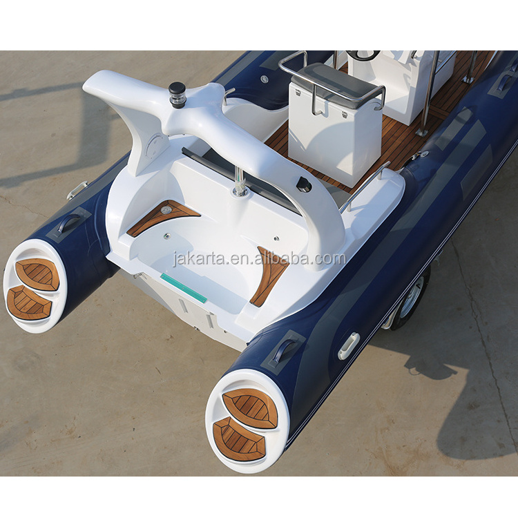 CE 580cm Fiberglass Rigid hull inflatable PVC Hypalon material pontoon fishing boat for sale