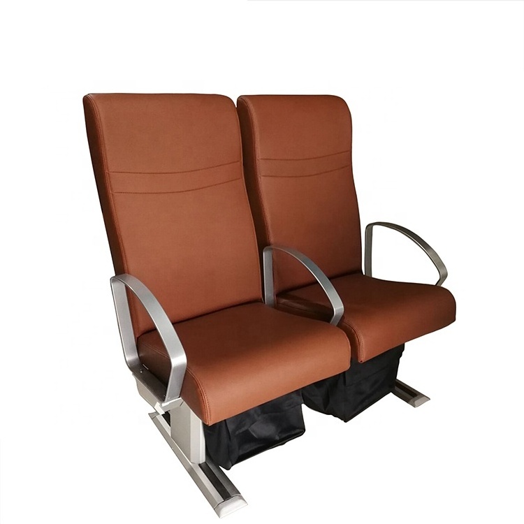 2022 New Design Adjustable Fixed Leather PU Fabric seat Professional Marine ferry ship boat luxury Aluminum Passenger Seat