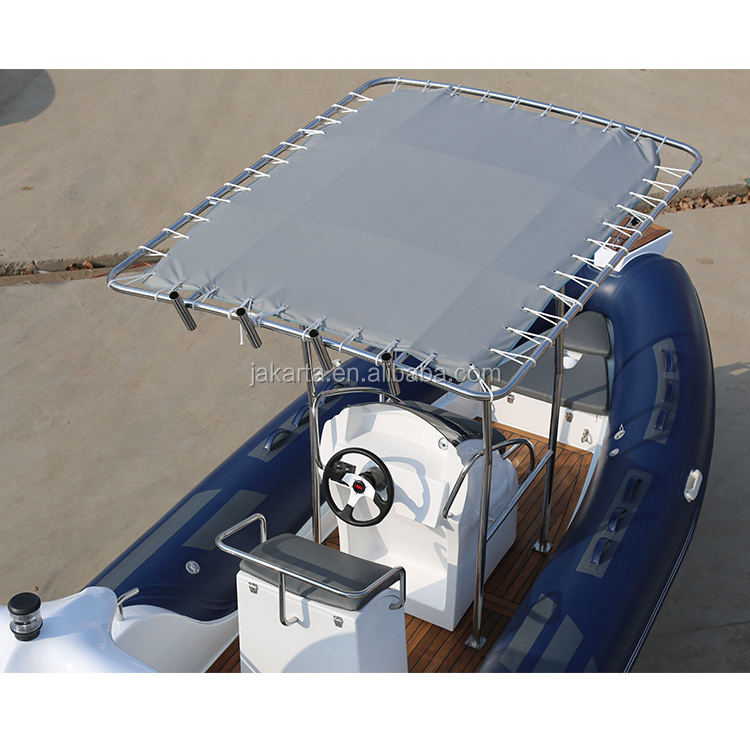 CE 580cm Fiberglass Rigid hull inflatable PVC Hypalon material pontoon fishing boat for sale