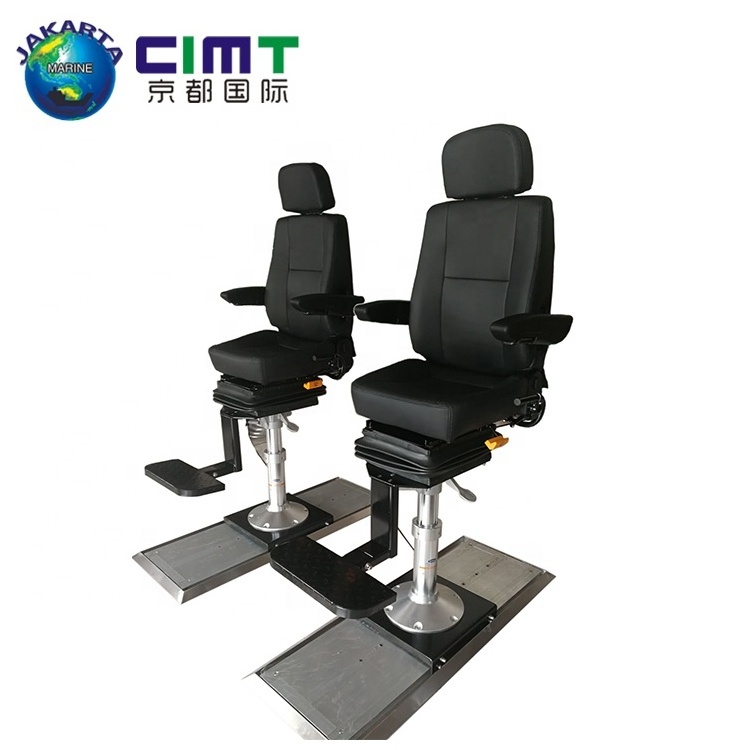 China luxury boat marine ferry Pilot Seat Wholesale Supply leather PU Mechanical Suspension Seat for high speed Heavy Equipment