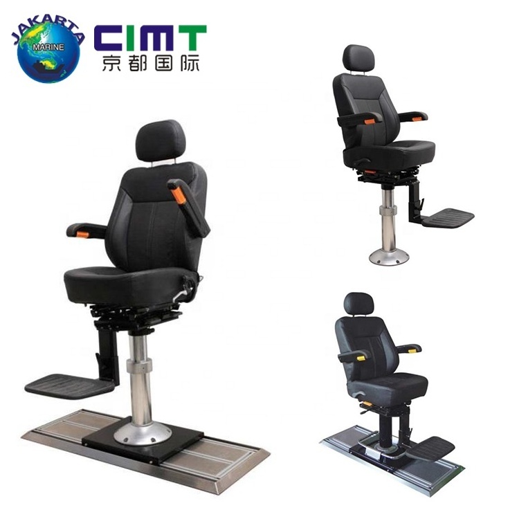 China luxury boat marine ferry Pilot Seat Wholesale Supply leather PU Mechanical Suspension Seat for high speed Heavy Equipment