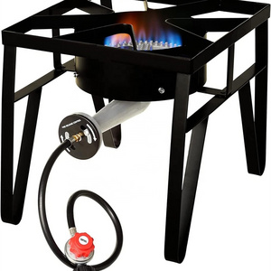 Heavy Duty Propane Gas Single Burner Outdoor Cooking Cooker for Home Brewing, Turkey Fry, Maple Syrup