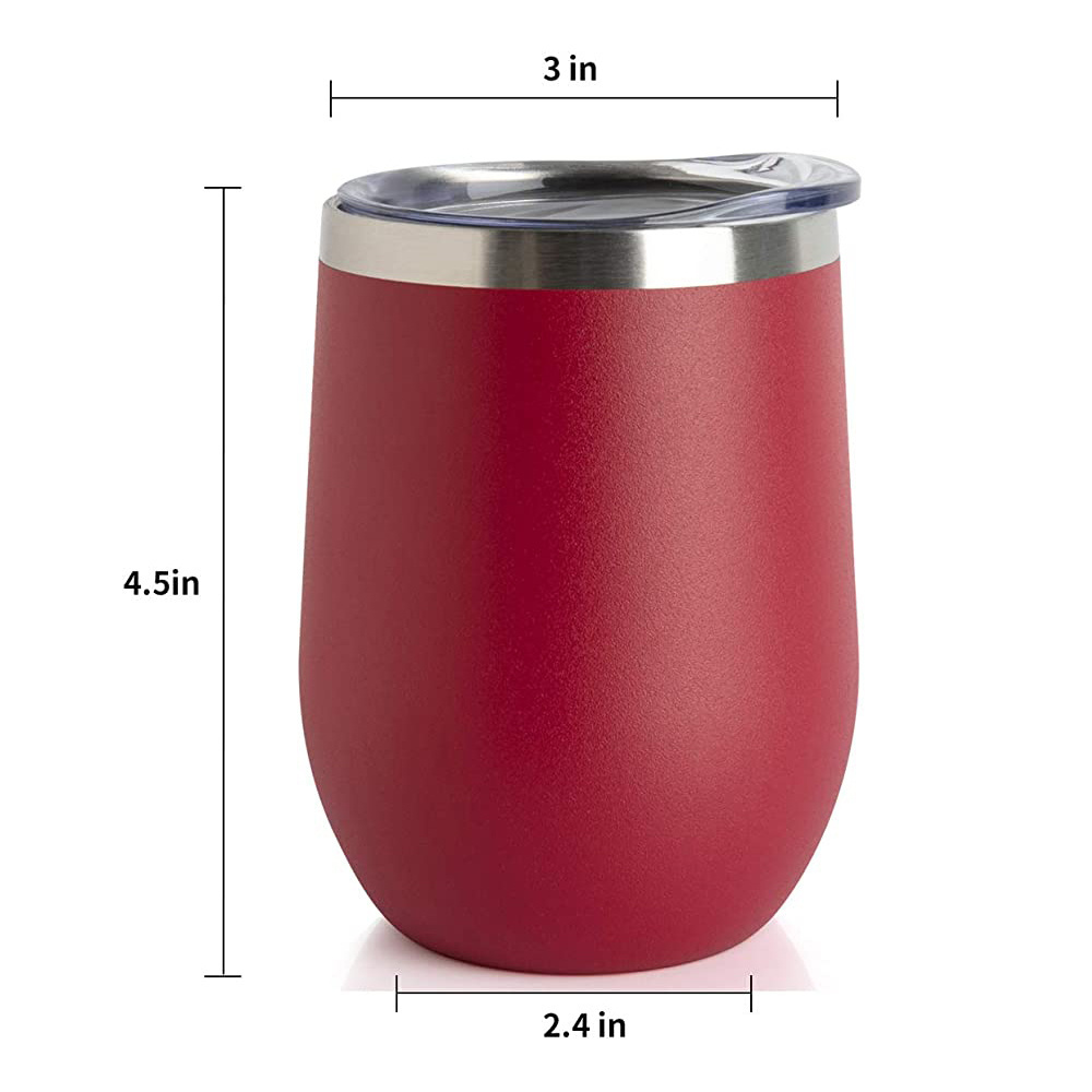 12oz Tumbler Customized Logo Stainless Steel Coffee Travel Mug Double Wall Insulated Wine Tumbler with Lid Wine Cup