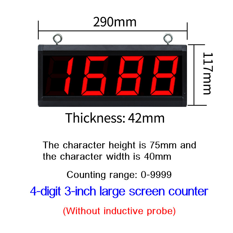 Electronic digital 6-digit display counter close to industrial magnetic induction switch punch counter