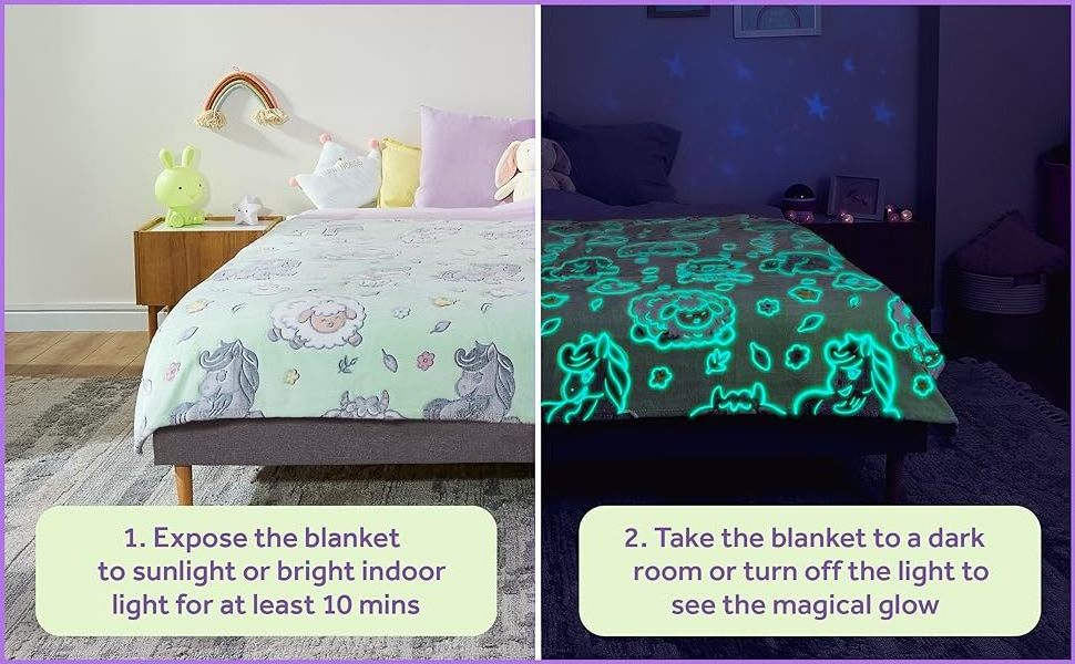 Pink Star Blanket Girls Glow in The Dark Blanket Birthday Gifts for Kids Soft Fluffy Blankets All Seasons