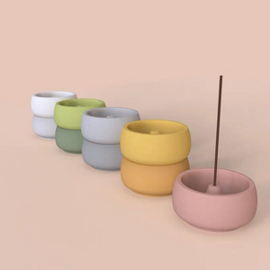 Home Decoration Concrete Incense & Incense Holders Round Shape Incense Stick Holder