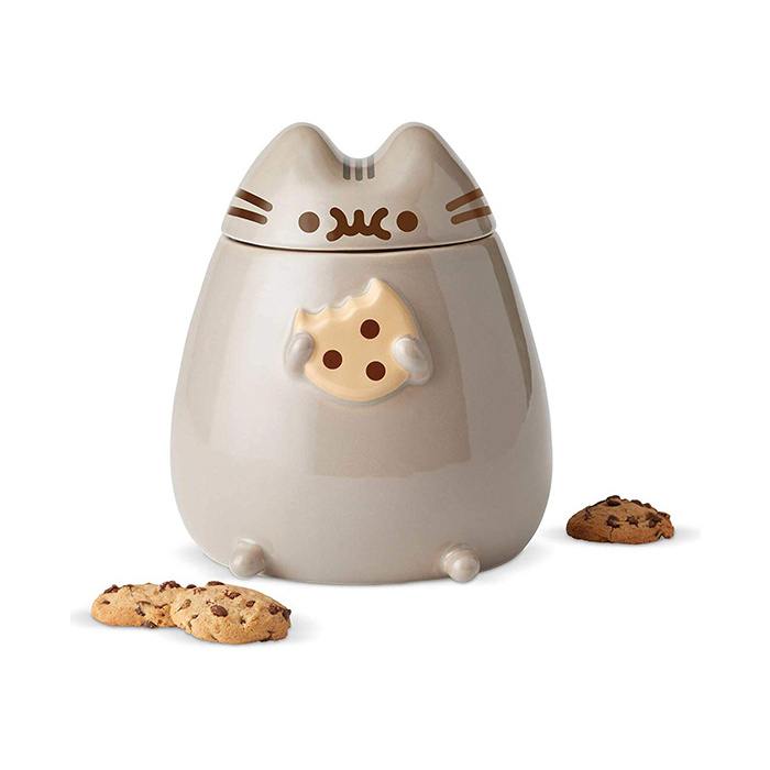 Christmas Decorative Mini Cute Cartoon Animal Design Ceramic Cookie Jar