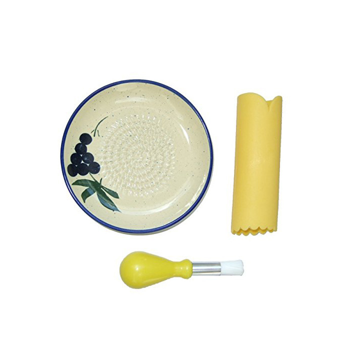 Kitchen Accessary Ceramic Garlic Grater Plate Gralic Grater Set