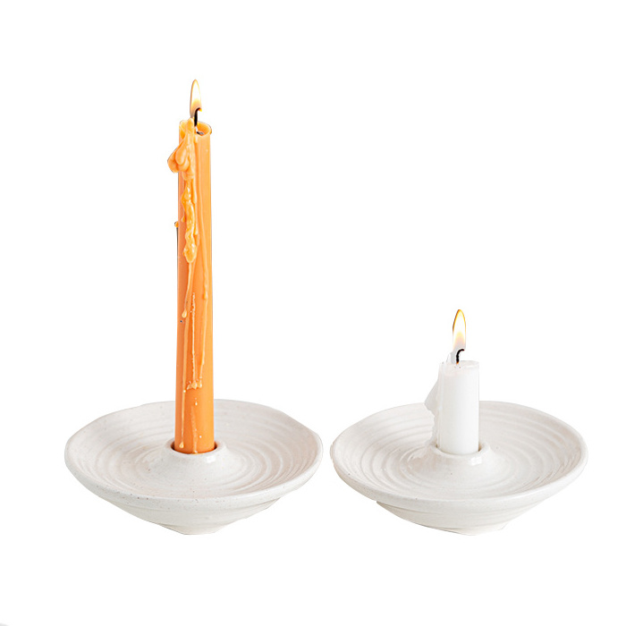 Ceramic Candle Holder Table White  Candle Stick Holders For Home Decoration