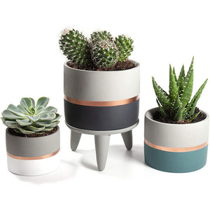 Ready To Ship Nordic Indoor Cement Flower Pots High Quality Concrete Flower Pots & Planters With Stand