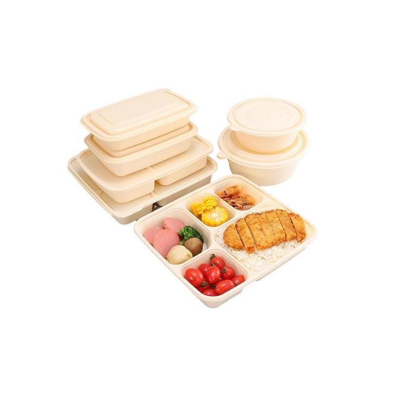 Disposable Paper Lunch Food Boxes Pack Fast Food Bagasse For Packing Square To Go Containers Delivery Lid Charcoal Packing Boxes