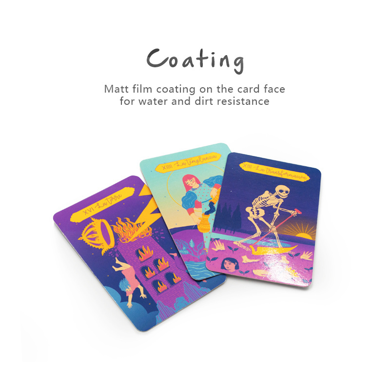 Cardboard printing services custom oracle cards game card affirmation decks custom printing tarot card with box