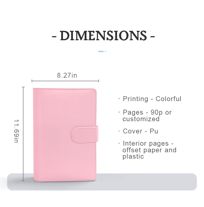 2024 Cuadernos notebooks customizable diary journal Custom cover logo 6 Pcs 3 Ring Metal Loose Leaf Binders PU leather notebook