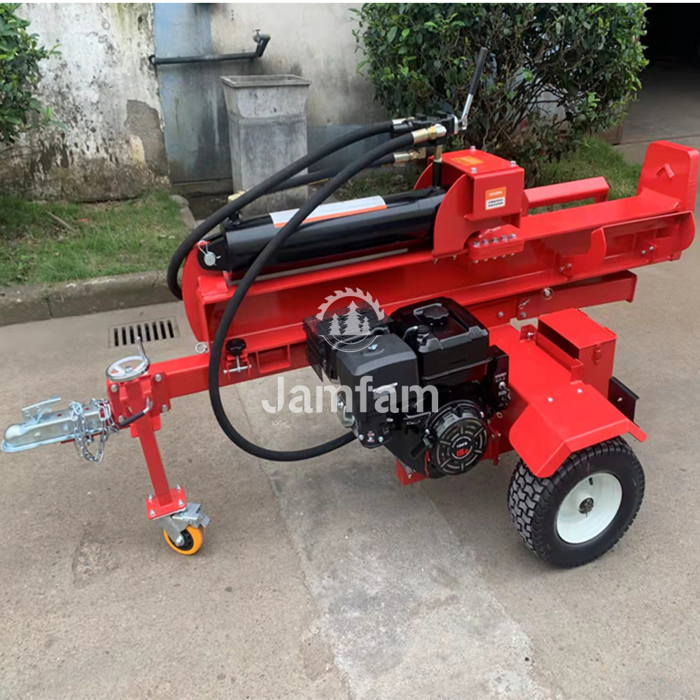 50T gasoline machine kinetic fire processor electric valve petrol hydraulic wood pneumatic log splitter with lifting arm