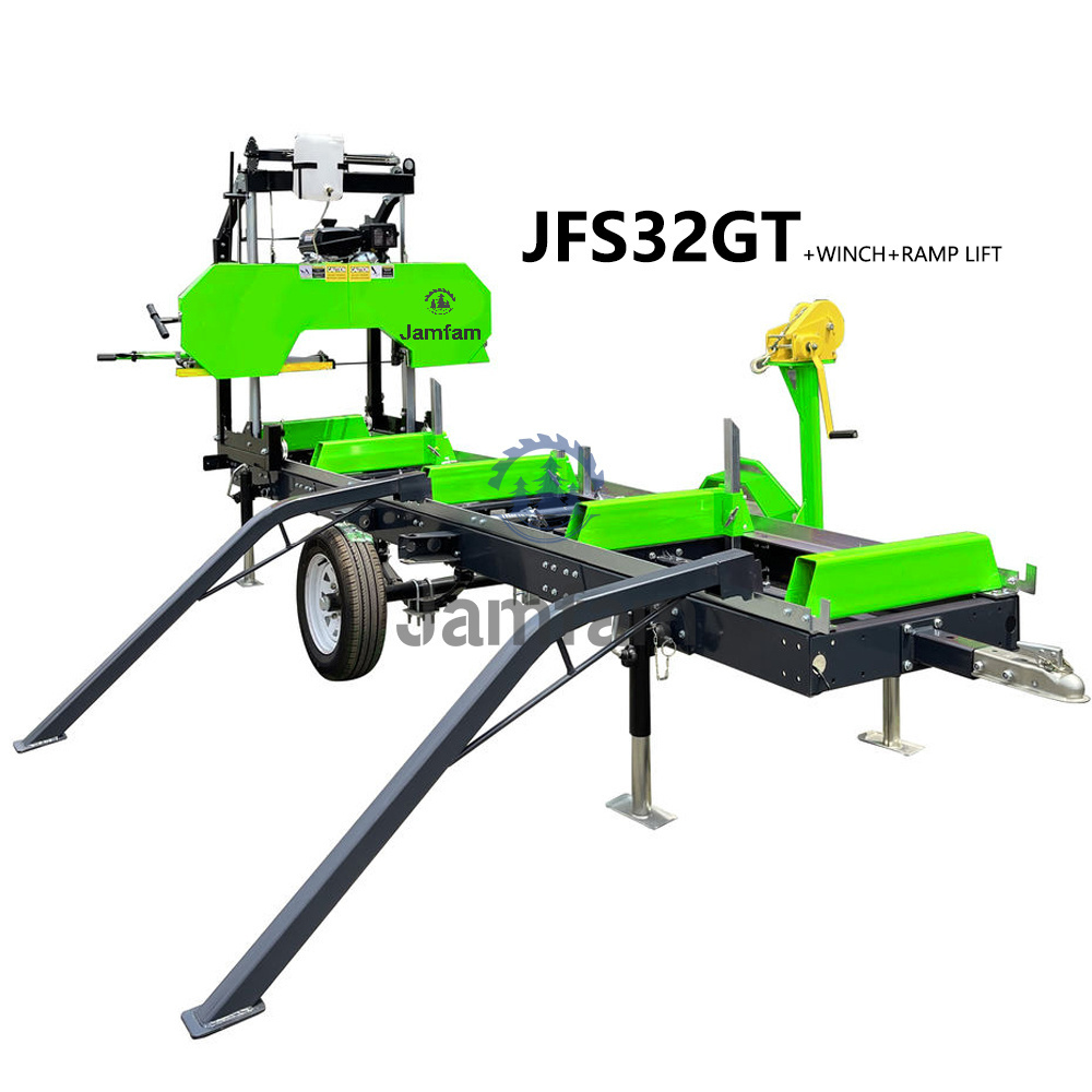 Jamfam 2023 Hot Sale gas/electric portable sawmill Machine Portable Circular Swing Blade Sawmill