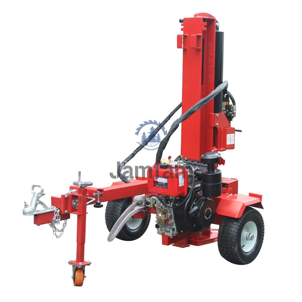 50T gasoline machine kinetic fire processor electric valve petrol hydraulic wood pneumatic log splitter with lifting arm