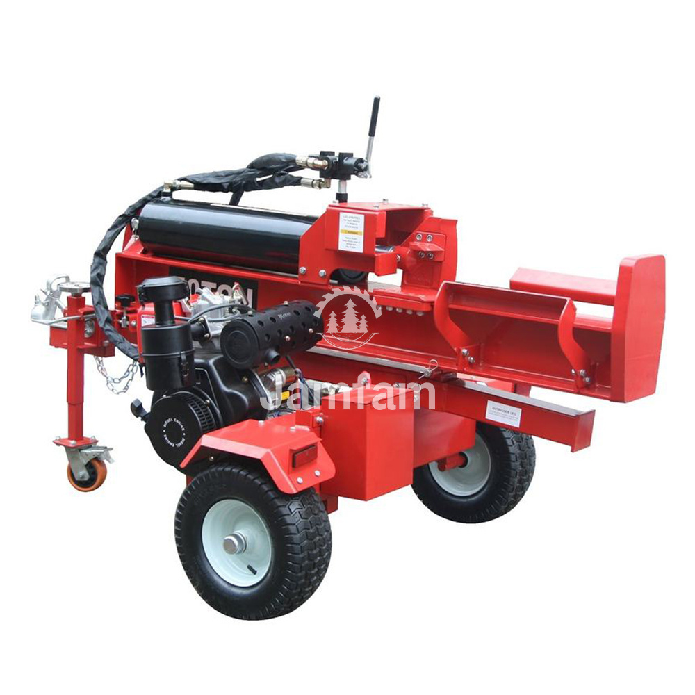 50T gasoline machine kinetic fire processor electric valve petrol hydraulic wood pneumatic log splitter with lifting arm