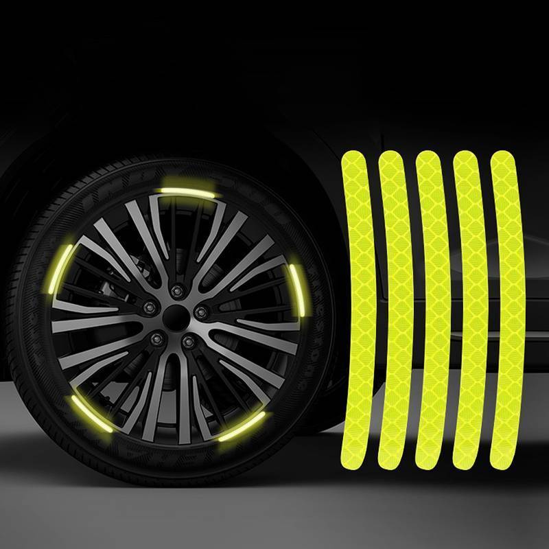 Car Wheel Hub Reflective Stickers Tire Rim Reflective Strips Luminous Stickers Decals for Car Motorcycles Bike