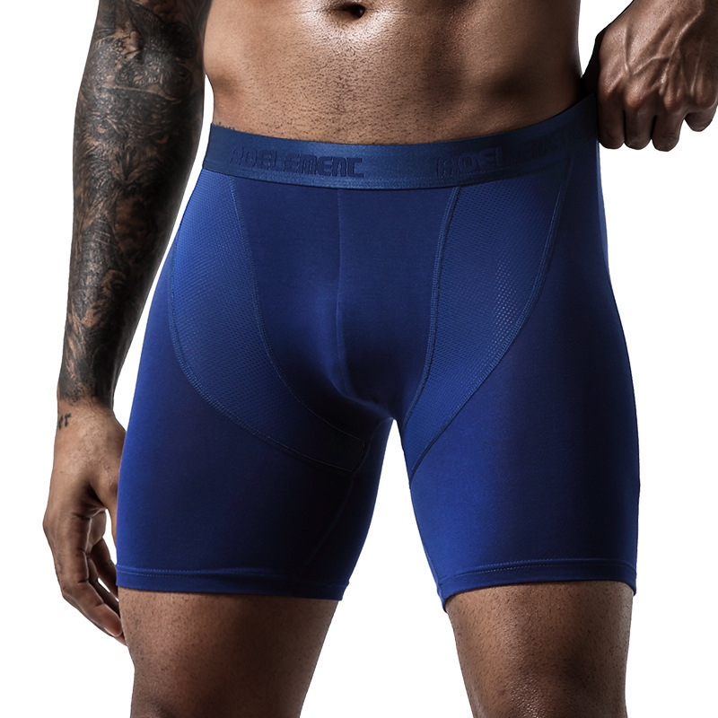 Ice mesh hole men's underwear head sports running boxers splicing briefs Modal boxers shorts long legs  Fifth pants