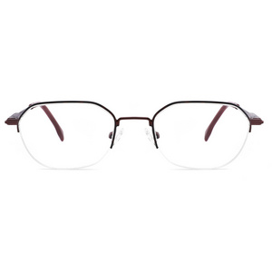 Wholesale Polygon Glasses Frames Optical Metal Reading Glasses Men Women Optic Frame Metal Half Rim Miopia