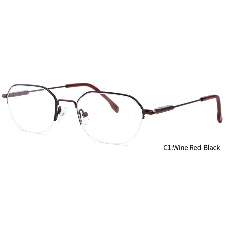 Wholesale Polygon Glasses Frames Optical Metal Reading Glasses Men Women Optic Frame Metal Half Rim Miopia