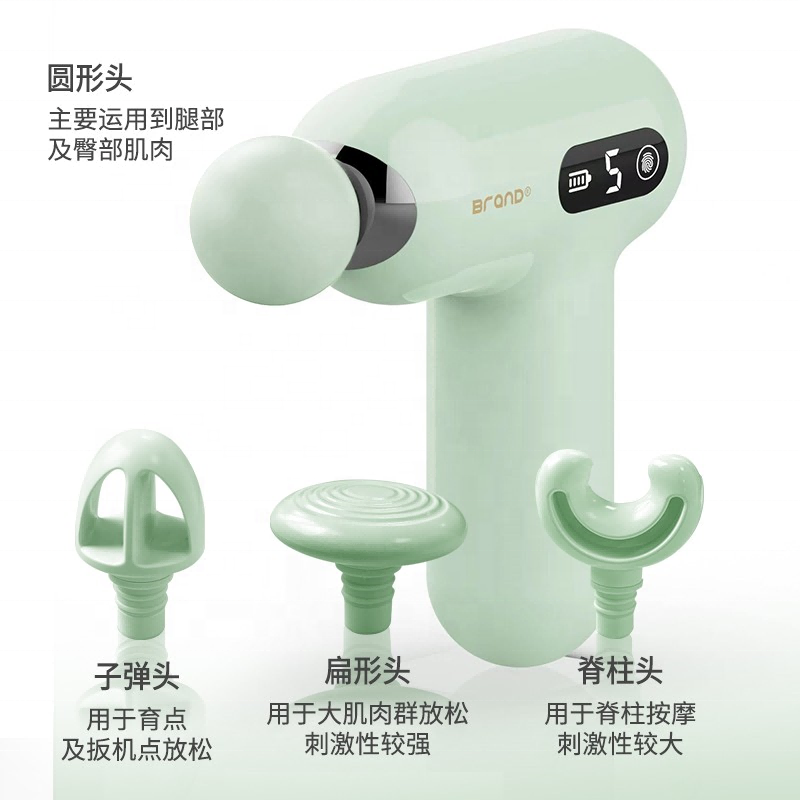 Vibration heat head deep tissue percussion muscle body therapy hot cold massage gun manufacturer