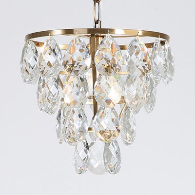 Crystal Beaded  Chandeliers Acrylic Droplets Flush Mount Rain Drop Pendant Ceiling Light