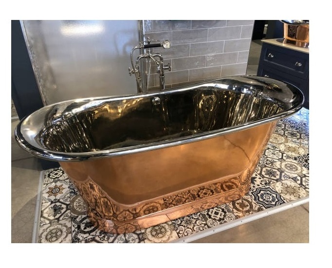 Design Vintage look Handmade Freestyle standing pure copper hammered surface bathtubs copper bath for hotel and home