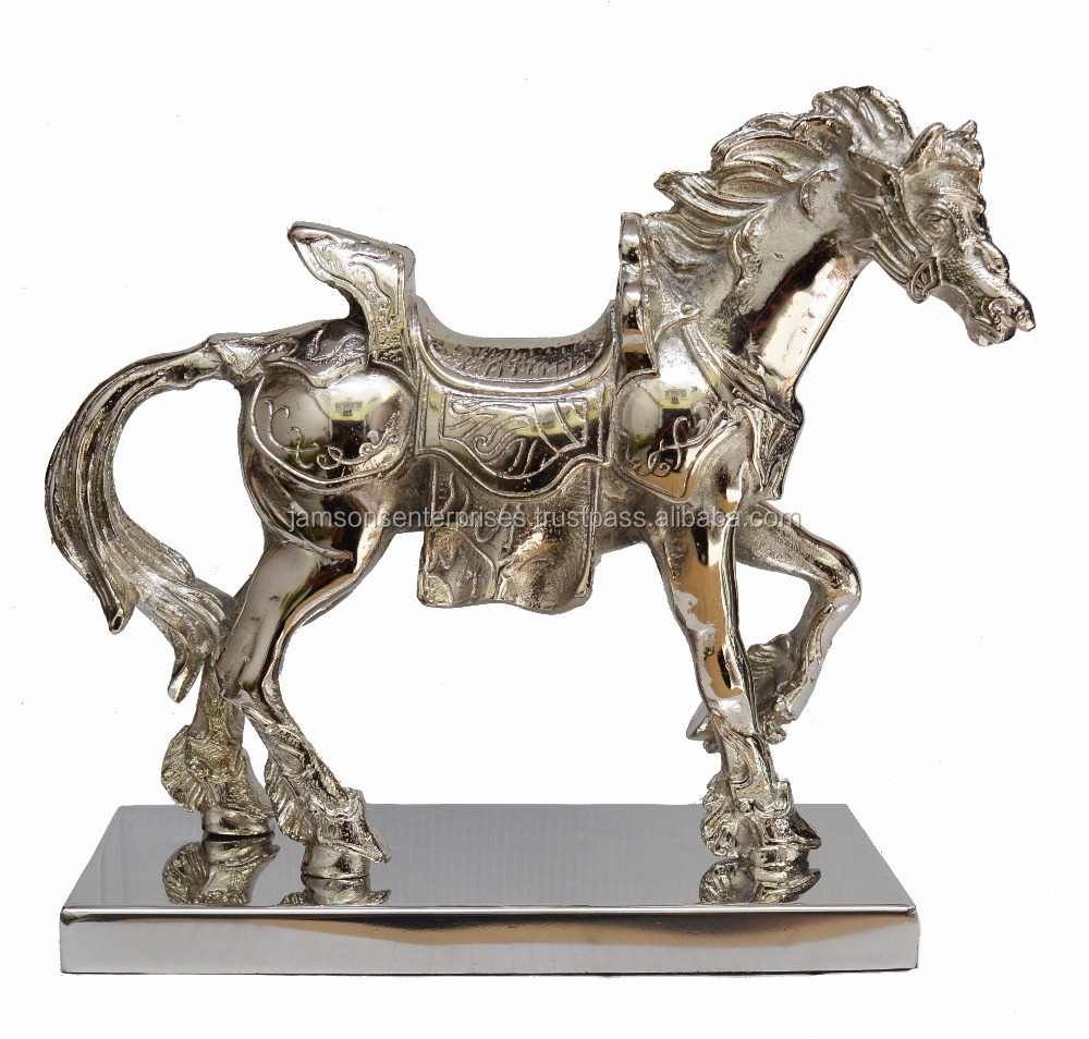 Statue Antique brass Statue Silver Statue of Horses Running horse for home accents and table decor object sculpture