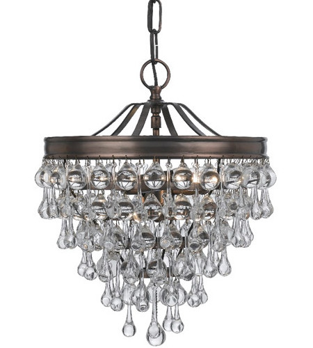 Crystal Beaded  Chandeliers Acrylic Droplets Flush Mount Rain Drop Pendant Ceiling Light