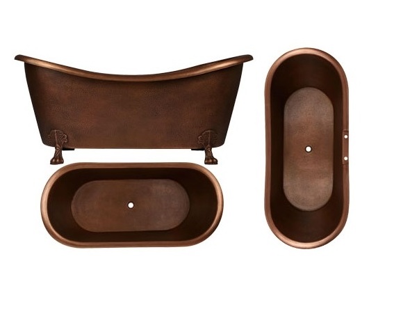 Design Vintage look Handmade Freestyle standing pure copper hammered surface bathtubs copper bath for hotel and home