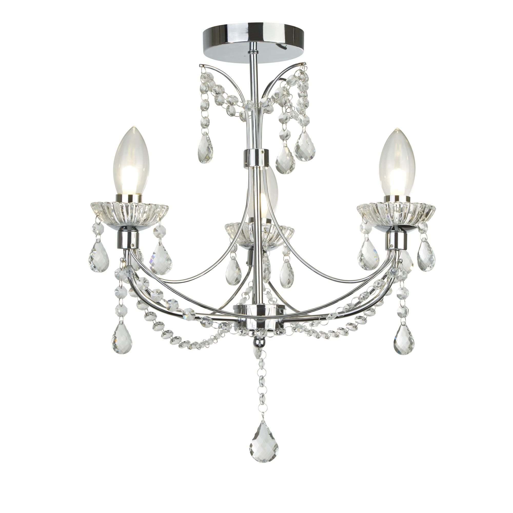 Crystal Beaded  Chandeliers Acrylic Droplets Flush Mount Rain Drop Pendant Ceiling Light