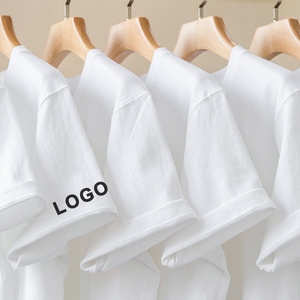 2024 Custom Logo T Shirts dropshipping round neck 100% cotton heavy weight t-shirt custom logo t shirt