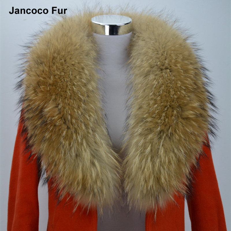 75cm/80/90/100/110cm Real Raccoon Fur Collar For Women Men Jacket Fashion Warm Scarf Winter Parka Hood S1288