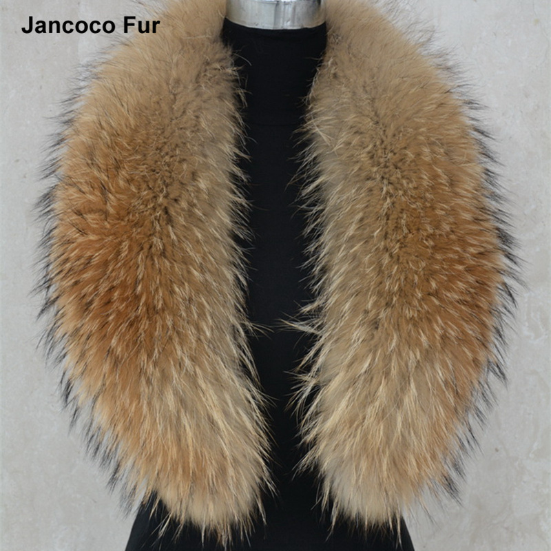 75cm/80/90/100/110cm Real Raccoon Fur Collar For Women Men Jacket Fashion Warm Scarf Winter Parka Hood S1288